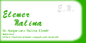 elemer malina business card